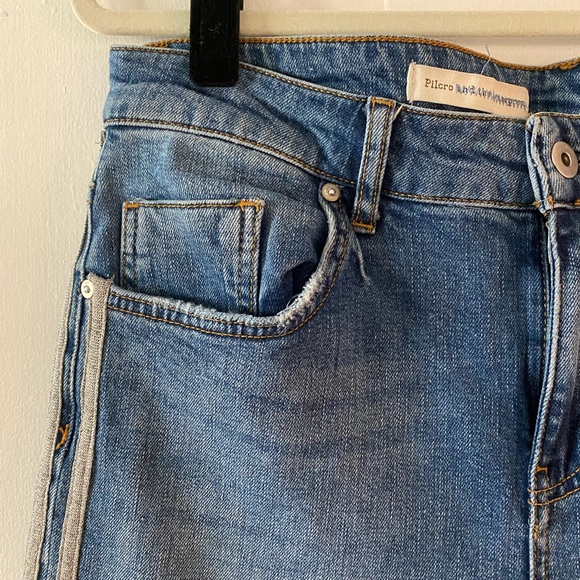 COPY - Silver tuxedo stripe cropped skinny jeans - Pilcro - Picture 3 of 4